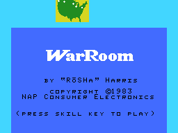 War Room (ColecoVision) screenshot: Title screen.
