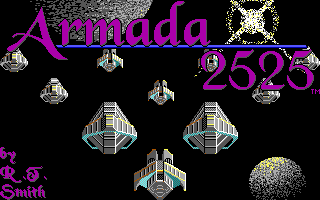 Armada 2525 (DOS) screenshot: Title screen (EGA)