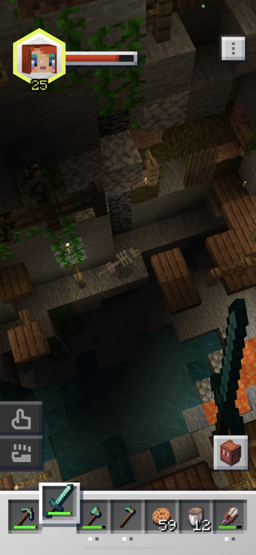 Minecraft Earth (iPhone) screenshot: That bone wolf can do no harm.