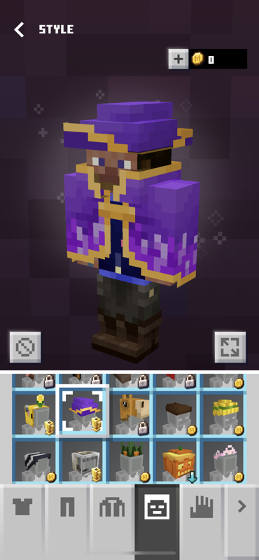 Minecraft Earth (iPhone) screenshot: Character customization