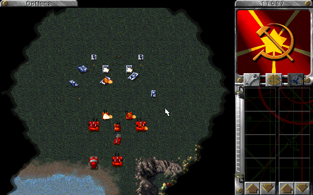 Command & Conquer: Red Alert (Windows) screenshot: Final assault against Allied forces takes place on the south coast of England