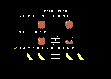 Match Up! (Commodore 64) screenshot: Main Menu
