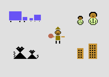 Shape Up! (Commodore 64) screenshot: Shape Sorting