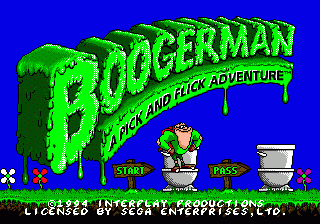 Boogerman: A Pick and Flick Adventure (Genesis) screenshot: title screen