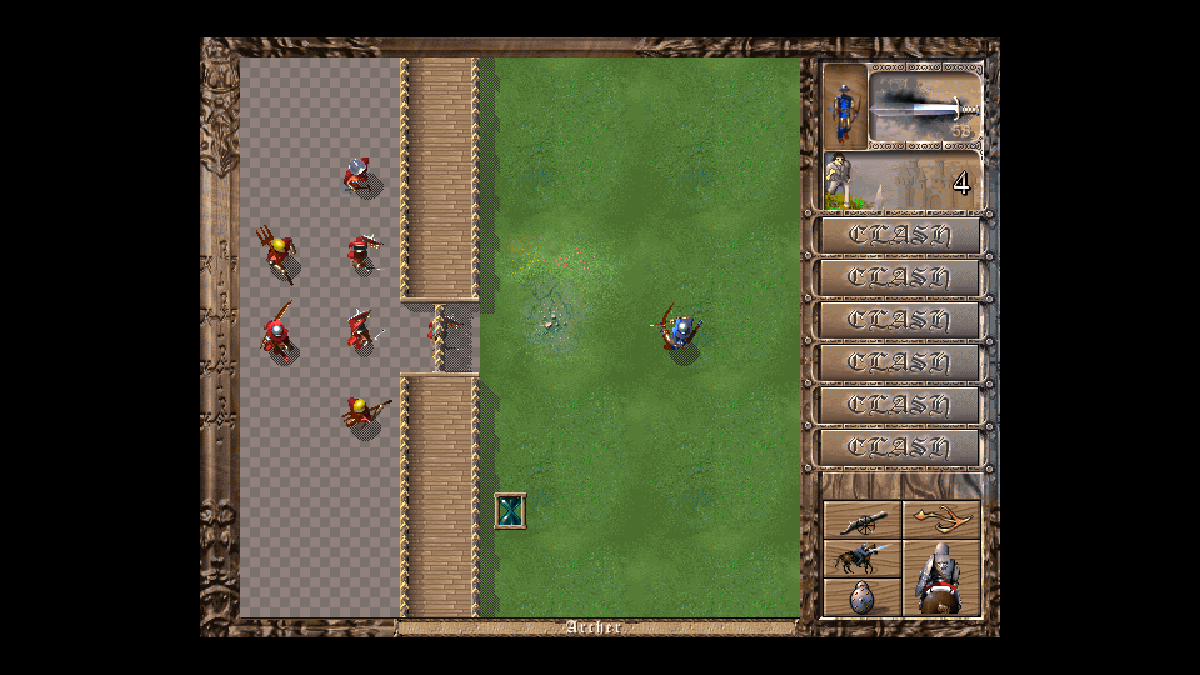 Clash (Windows) screenshot: Defending castle walls (GOG release)