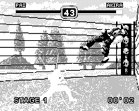 Fighters Megamix (Game.Com) screenshot: Before a special move characters turn white with beams coming out of them.