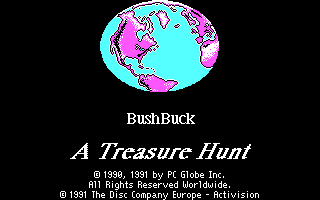 BushBuck Charms, Viking Ships & Dodo Eggs (DOS) screenshot: Title screen (CGA)