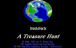 BushBuck Charms, Viking Ships & Dodo Eggs (DOS) screenshot: Title screen (EGA)