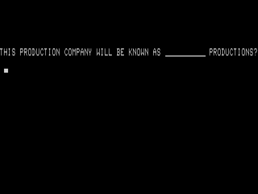 Broadway (TRS-80) screenshot: Naming my Production Company