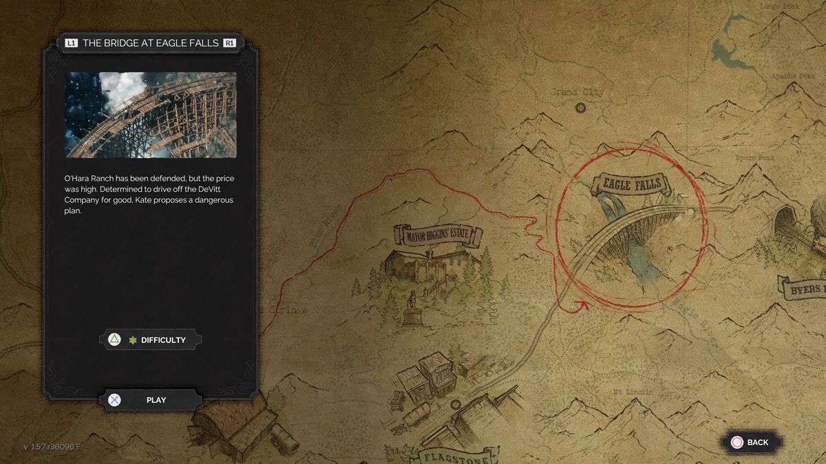 Desperados III (PlayStation 4) screenshot: Mission map