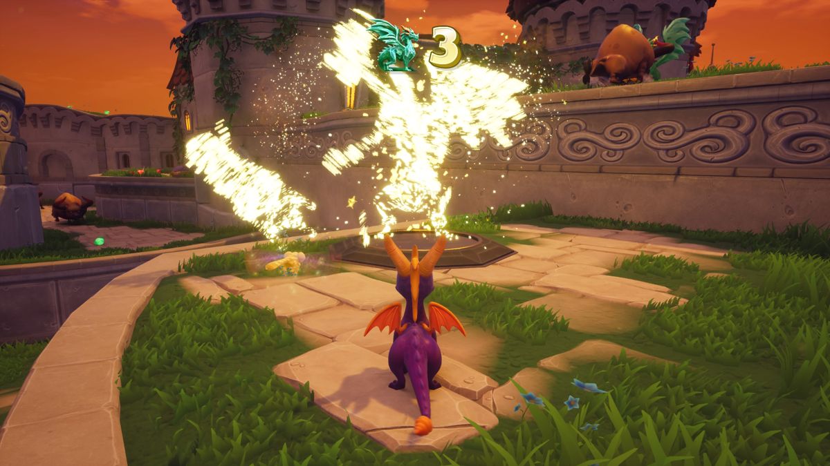 Spyro: Reignited Trilogy (PlayStation 4) screenshot: Spyro the Dragon: Rescuing one of the dragons