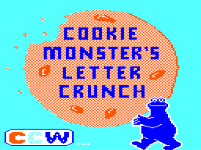 Cookie Monster Letter Crunch (TRS-80 CoCo) screenshot: Title Screen