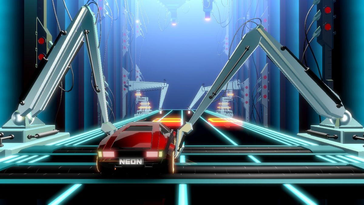Neon Drive (Nintendo Switch) screenshot: Level 7 stage
