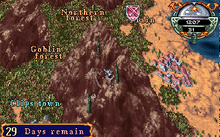 The War of Genesis II (DOS) screenshot: World map