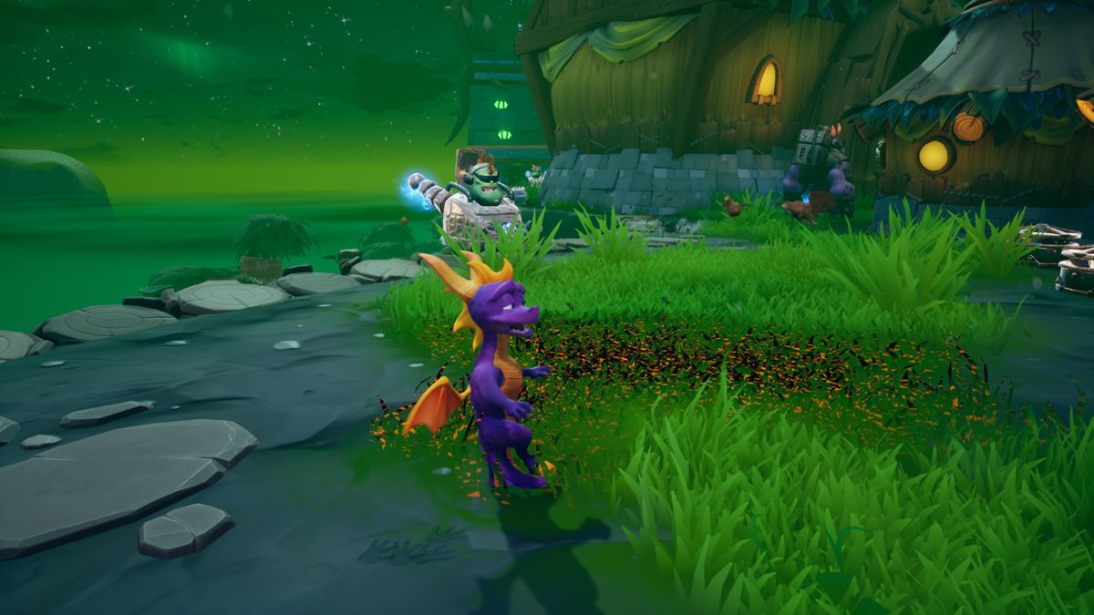 Spyro: Reignited Trilogy (PlayStation 4) screenshot: Spyro the Dragon: Burning grass