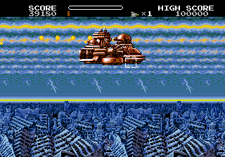 Bio-Ship Paladin (Genesis) screenshot: The boss ship of stage 1