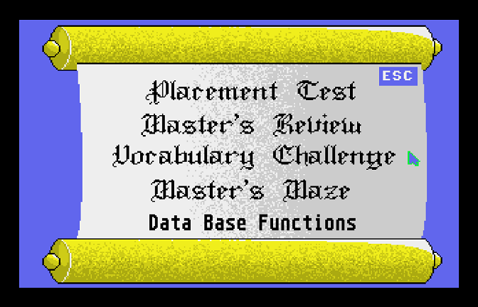 The Word Master (Apple IIgs) screenshot: Main Menu