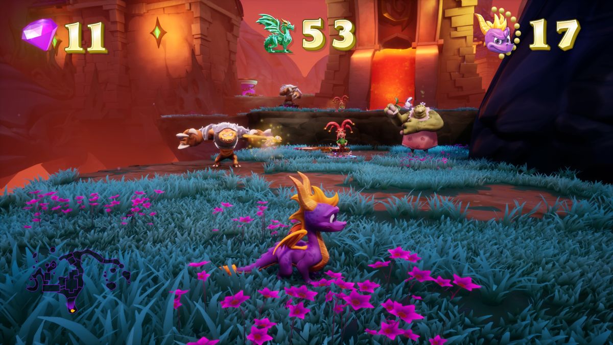 Spyro: Reignited Trilogy (PlayStation 4) screenshot: Spyro the Dragon: Dealing with the jesters