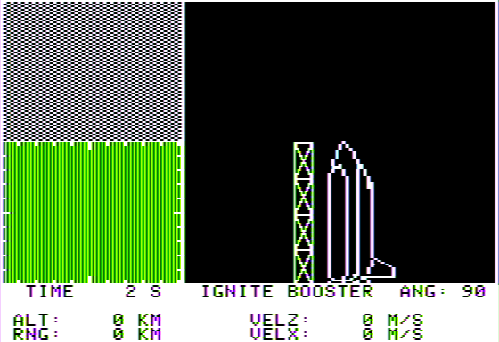The Final Frontier (Apple II) screenshot: Initiating Liftoff