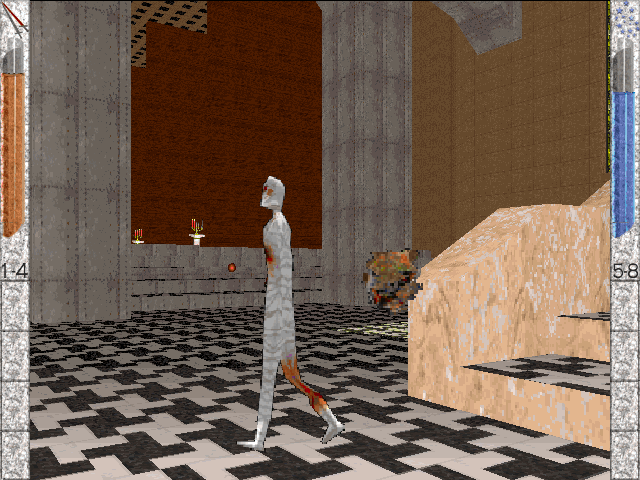 The Lord of Lightning (DOS) screenshot: This mummy decided to take a little stroll.