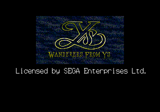 Ys III: Wanderers from Ys (Genesis) screenshot: The title