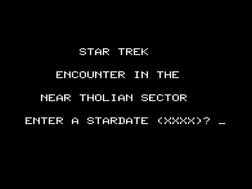 Star Trek: Encounter in the Near Tholian System (TRS-80) screenshot: Introduction