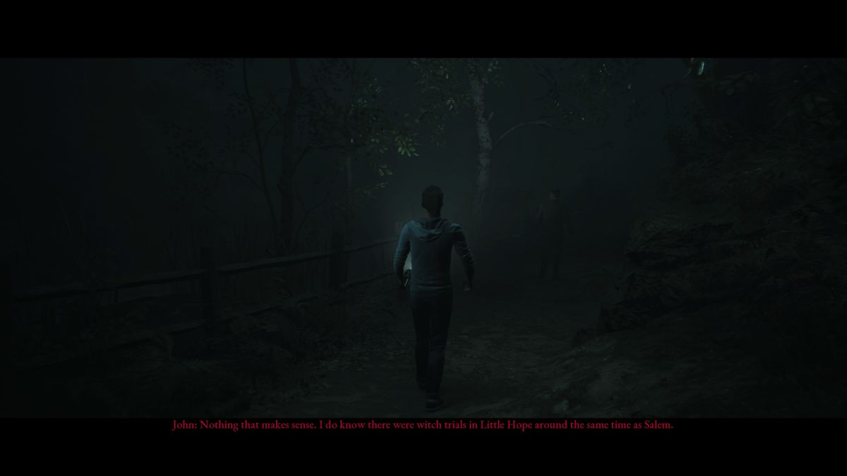 The Dark Pictures Anthology: Little Hope (PlayStation 4) screenshot: A trail in the woods