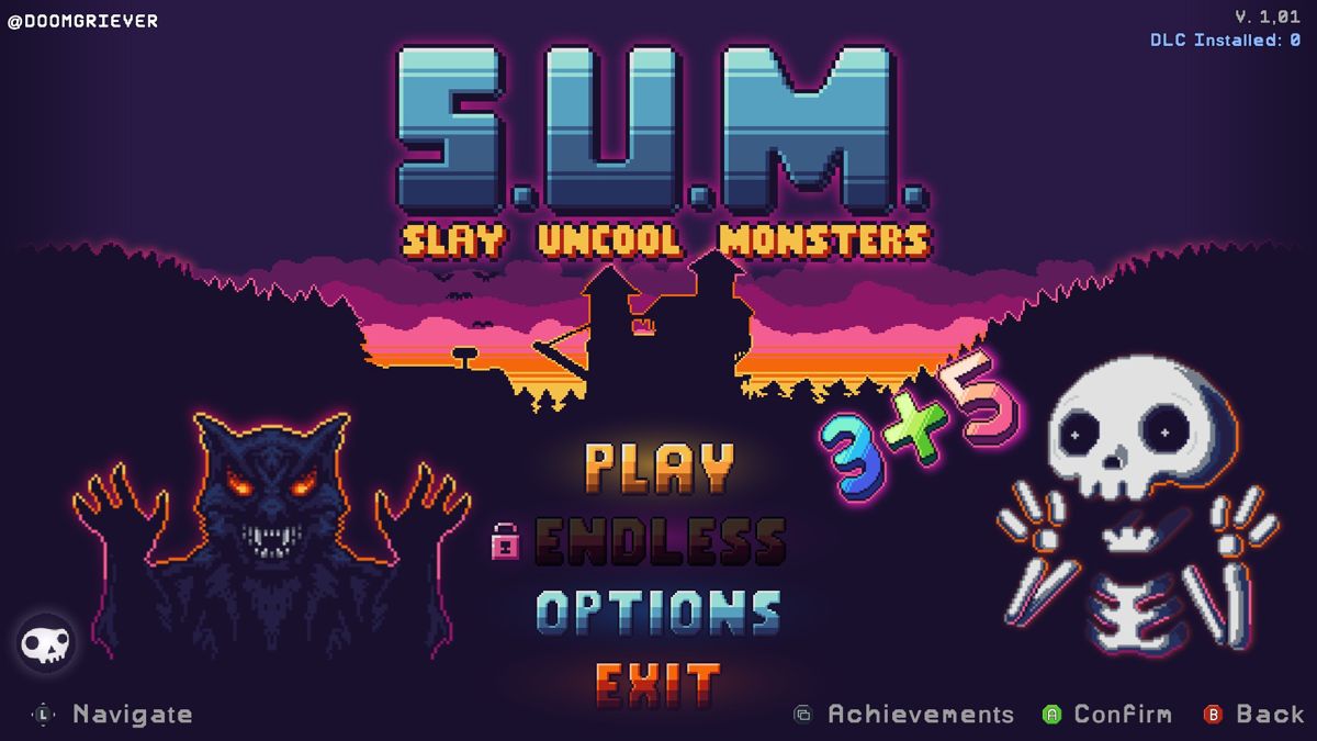 S.U.M.: Slay Uncool Monsters (Windows) screenshot: Title screen