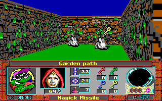 Curse of the Catacombs (DOS) screenshot: Oh, it's just a harmless little bunny, isn't it?