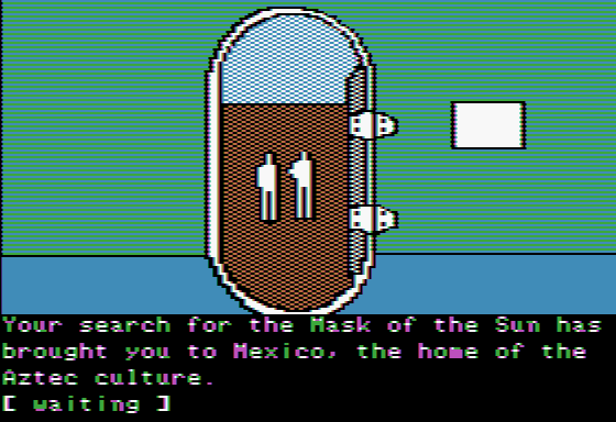 The Mask of the Sun (Apple II) screenshot: The game begins here