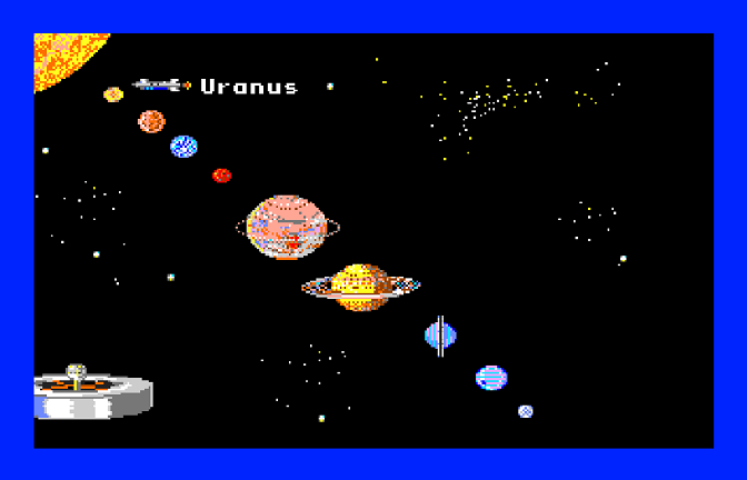 Stars & Planets (Apple IIgs) screenshot: Matching Words and Planets