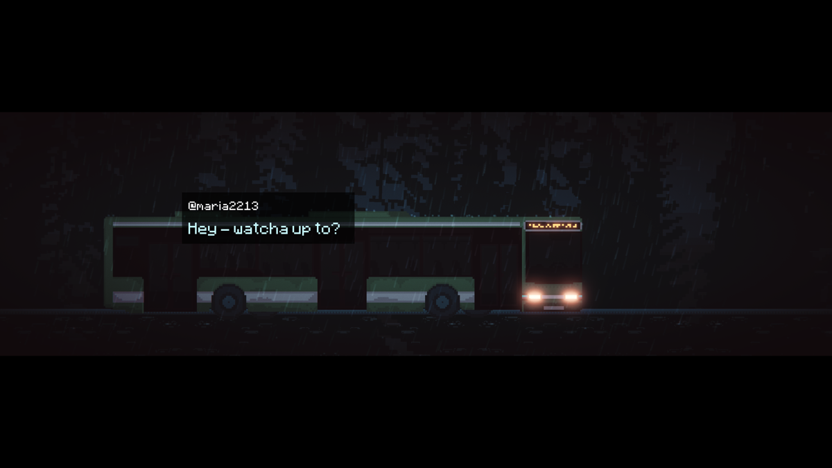How We Know We're Alive (Windows) screenshot: On a bus in the opening sequence