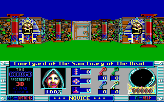 Terror of the Catacombs (DOS) screenshot: In front of the Sanctuary of the Dead
