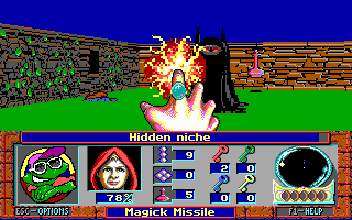 Terror of the Catacombs (DOS) screenshot: Small mage is dead, time to kill fake Sauron-eye