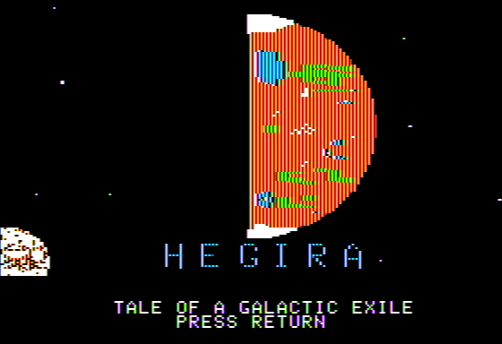 Hegira: Tale of a Galactic Exile (Apple II) screenshot: Title Screen