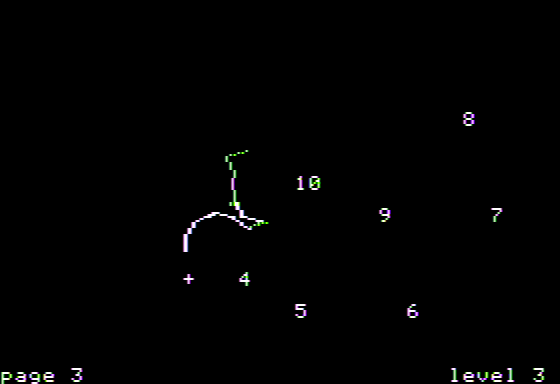 Maggie the Mink (Apple II) screenshot: Connect the dots