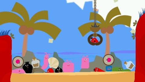 LocoRoco 2 (PSP) screenshot: MuiMui Crane mini game