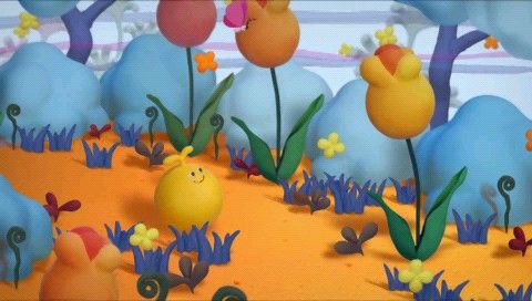 LocoRoco 2 (PSP) screenshot: A still from prerendered clip