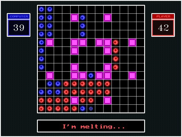 Flux (DOS) screenshot: Playing on the biggest 13x13 board