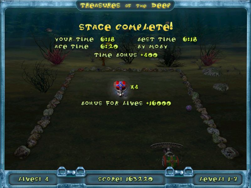 Treasures of the Deep (Windows) screenshot: Stage complete!