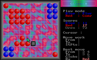Globber (DOS) screenshot: The game in progress