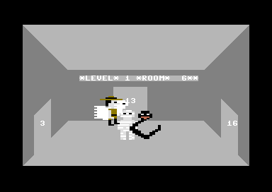 Robbers of the Lost Tomb (Commodore 64) screenshot: Lots of Monsters in this Room