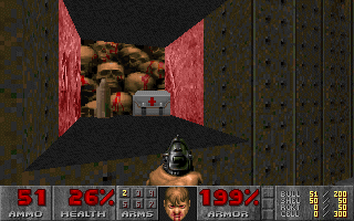 The Ultimate Doom (DOS) screenshot: Why can't they just collect stamps like normal people?