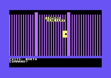 Grave Robbers (Commodore 64) screenshot: Starting Outside the Graveyard