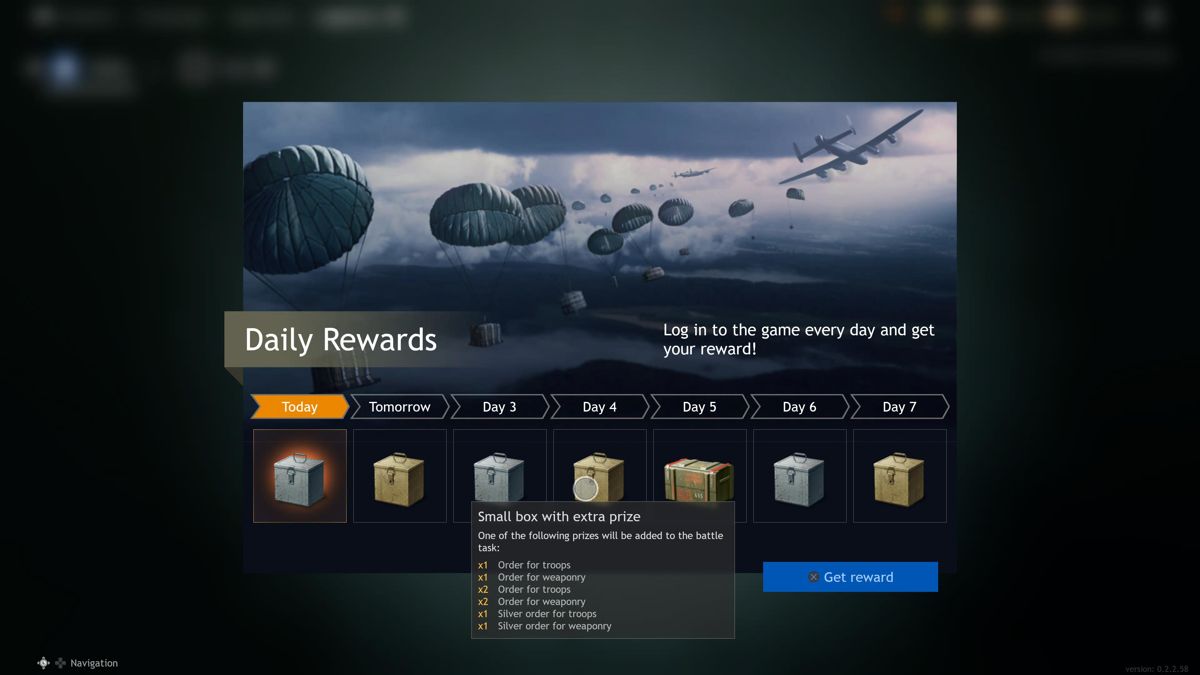 Enlisted (PlayStation 5) screenshot: Daily rewards