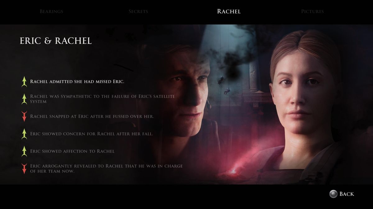 The Dark Pictures Anthology: House of Ashes (PlayStation 5) screenshot: Character relationships