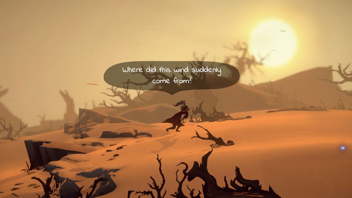 Lost Words: Beyond the Page (Windows) screenshot: The young girl is in a desert environment.