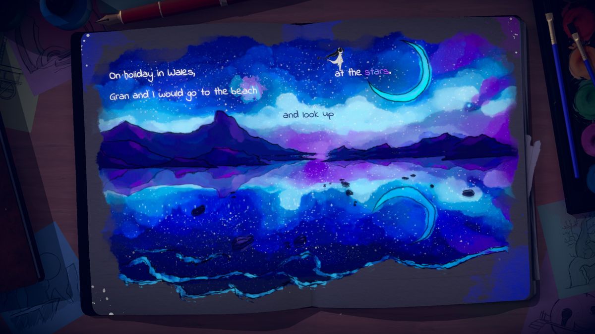 Lost Words: Beyond the Page (Windows) screenshot: A colourful page in the journal.