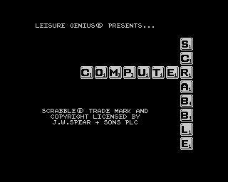 The Computer Edition of Scrabble Brand Crossword Game (ZX Spectrum) screenshot: Title screen
