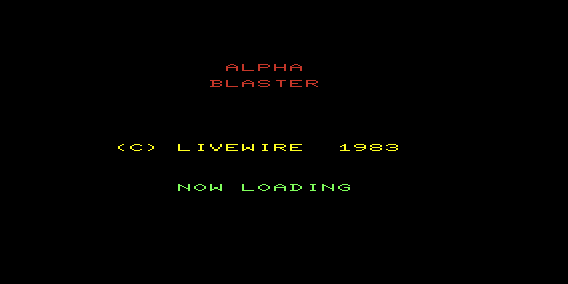Alpha Blaster (VIC-20) screenshot: Loading screen